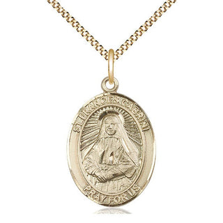 14kt Gold Filled Saint Frances Cabrini Medal Catholic Jewelry Engraved Catholic Saint Jewelry
