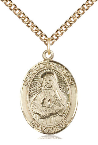 14kt Gold Filled Saint Frances Cabrini Medal Catholic Jewelry Engraved Catholic Saint Jewelry