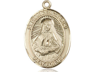 14kt Gold Saint Frances Cabrini Medal Engraved Catholic Saint Jewelry