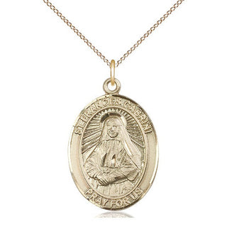 14kt Gold Saint Frances Cabrini Medal Engraved Catholic Saint Jewelry