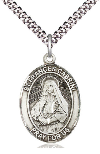 Pewter Saint Frances Cabrini Medal Catholic Jewelry Engraved Catholic Saint Jewelry