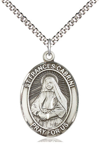Pewter Saint Frances Cabrini Medal Catholic Jewelry Engraved Catholic Saint Jewelry
