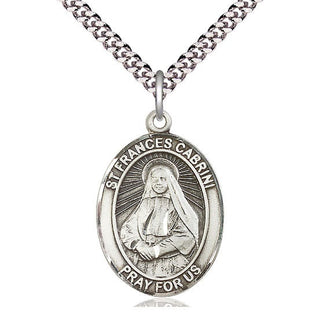 Sterling Silver Saint Frances Cabrini Medal Catholic Jewelry Engraved Catholic Saint Jewelry