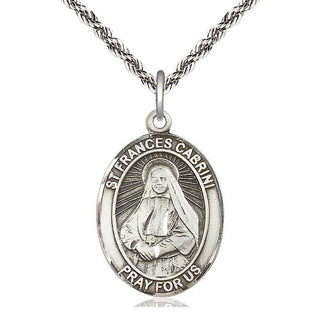 Sterling Silver Saint Frances Cabrini Medal Catholic Jewelry Engraved Catholic Saint Jewelry