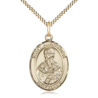 14kt Gold Filled Saint Alexander Constantinople Medal Catholic Jewelry Engraved Catholic Saint Jewelry