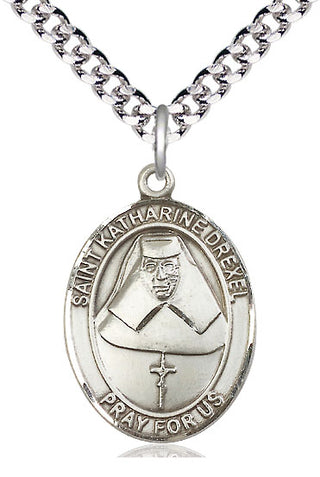 Pewter Saint Katharine Drexel Medal Catholic Jewelry Engraved Catholic Saint Jewelry