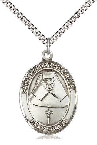 Pewter Saint Katharine Drexel Medal Catholic Jewelry Engraved Catholic Saint Jewelry