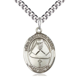 Sterling Silver Saint Katharine Drexel Medal Catholic Jewelry Engraved Catholic Saint Jewelry