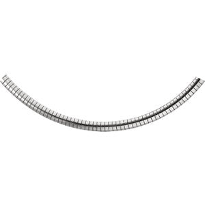 18-inch Domed Omega Chain with Lobster Clasp - Sterling Silver