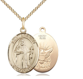 14kt Gold Filled Saint Brendan Navy Medal Catholic Jewelry