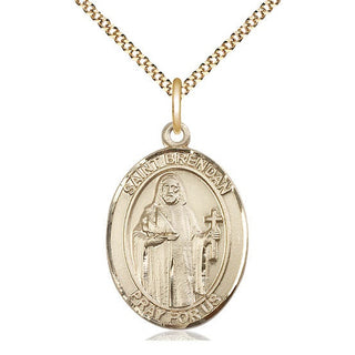 14kt Gold Filled Saint Brendan the Navigator Medal Catholic Jewelry Engraved Catholic Saint Jewelry