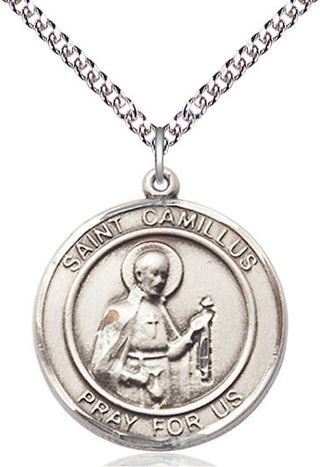 Sterling Silver Saint Camillus of Lellis Medal Catholic Jewelry Engraved Catholic Saint Jewelry