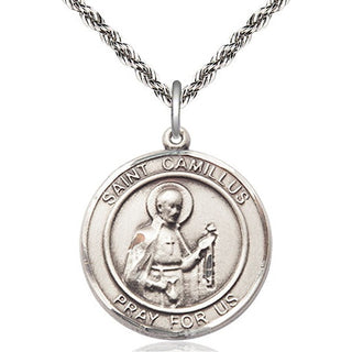 Sterling Silver Saint Camillus of Lellis Medal Catholic Jewelry Engraved Catholic Saint Jewelry
