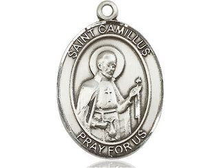 Sterling Silver Saint Camillus of Lellis Medal Catholic Jewelry Engraved Catholic Saint Jewelry