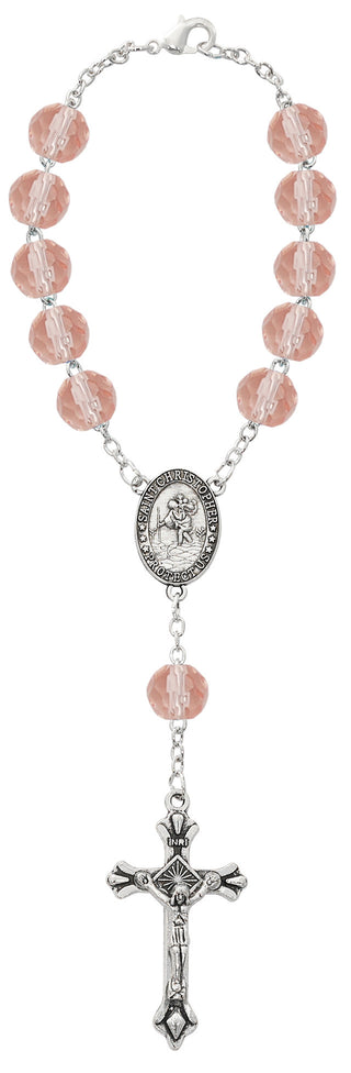 Rose/Oct Auto Rosary/Carded