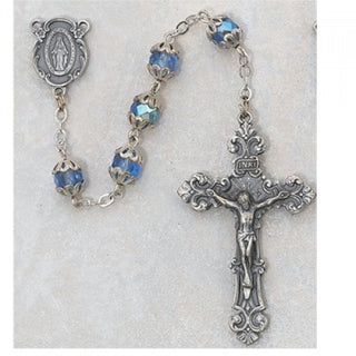 7 Mm Blue AB Capped Rosary