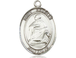 Pewter Saint Charles Borromeo Medal Engraved Catholic Saint Jewelry