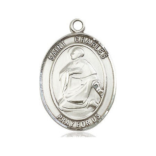 Sterling Silver Saint Charles Borromeo Medal Catholic Jewelry Engraved Catholic Saint Jewelry
