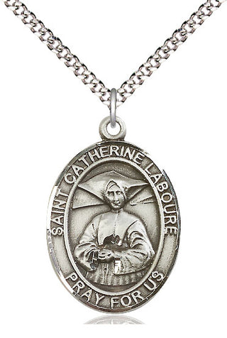 Pewter Saint Catherine Laboure Medal Catholic Jewelry Engraved Catholic Saint Jewelry