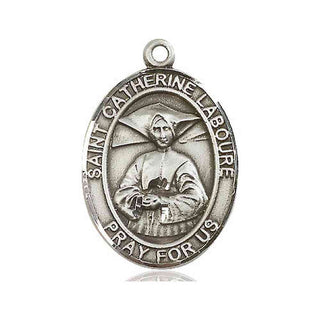 Sterling Silver Saint Catherine Laboure Medal Catholic Jewelry Engraved Catholic Saint Jewelry