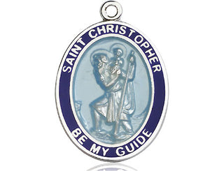 Sterling Silver Saint Christopher Medal Catholic Jewelry Engraved Catholic Saint Jewelry