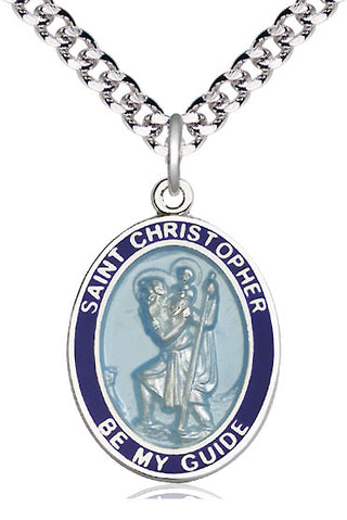 Sterling Silver Saint Christopher Medal Catholic Jewelry Engraved Catholic Saint Jewelry