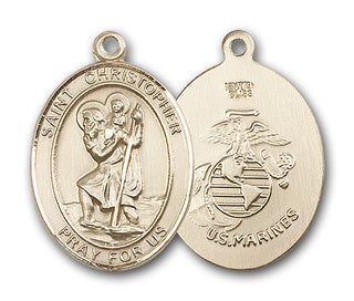 14K Gold St. Christopher Pendant