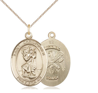 14kt Gold Saint Christopher National Guard Medal