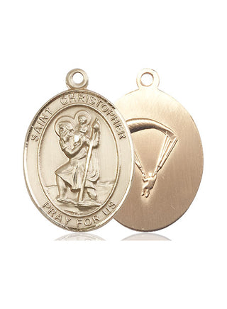 14kt Gold Saint Christopher Paratrooper Medal
