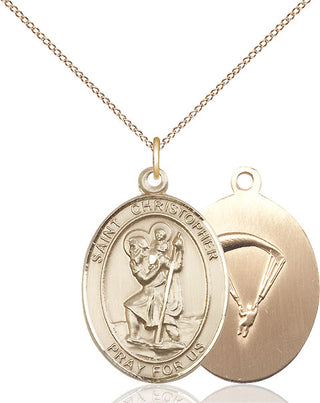 14kt Gold Saint Christopher Paratrooper Medal