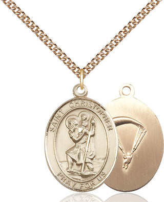 14kt Gold Saint Christopher Paratrooper Medal