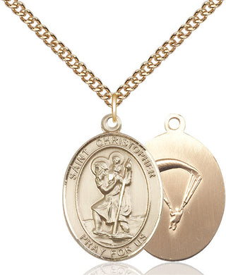 14kt Gold Saint Christopher Paratrooper Medal