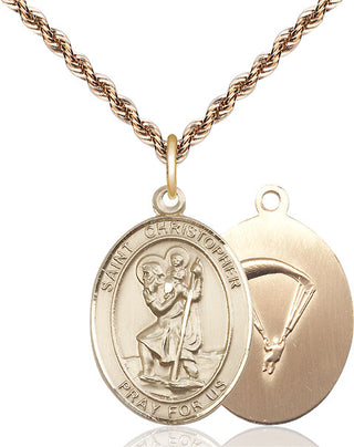 14kt Gold Saint Christopher Paratrooper Medal
