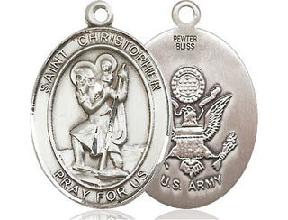 Pewter Saint Christopher Army Medal