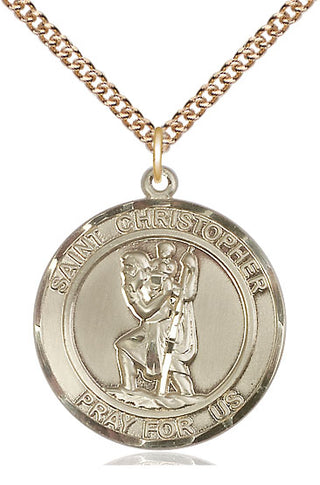 14kt Gold Filled Saint Christopher Medal Catholic Jewelry Engraved Catholic Saint Jewelry