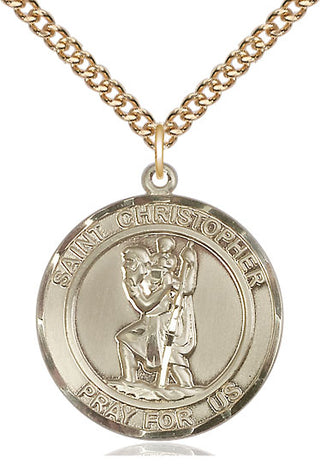 14kt Gold Filled Saint Christopher Medal Catholic Jewelry Engraved Catholic Saint Jewelry