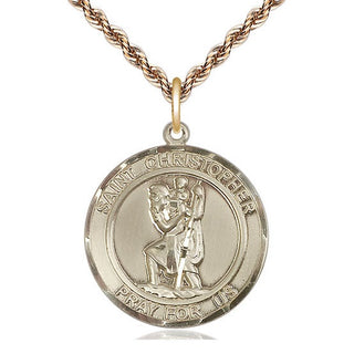 14kt Gold Filled Saint Christopher Medal Catholic Jewelry Engraved Catholic Saint Jewelry
