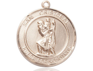 14kt Gold Filled San Cristobal Medal Engraved Catholic Saint Jewelry
