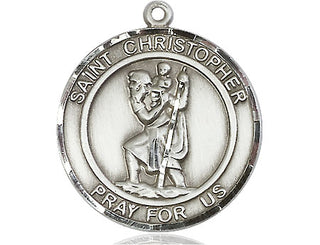 Sterling Silver Saint Christopher Medal Catholic Jewelry Engraved Catholic Saint Jewelry