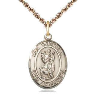 14kt Gold Filled San Cristobal Medal Catholic Jewelry Engraved Catholic Saint Jewelry
