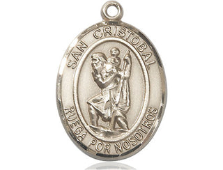 14kt Gold San Cristobal Medal Engraved Catholic Saint Jewelry