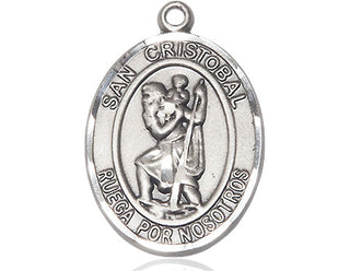 Pewter San Cristobal Medal Engraved Catholic Saint Jewelry