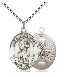 Sterling Silver Saint Christopher EMT Medal Catholic Jewelry