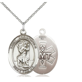 Sterling Silver Saint Christopher EMT Medal Catholic Jewelry