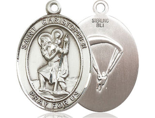 Sterling Silver Saint Christopher Paratrooper Medal Catholic Jewelry