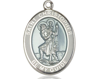 Sterling Silver Saint Christopher Medal Catholic Jewelry Engraved Catholic Saint Jewelry