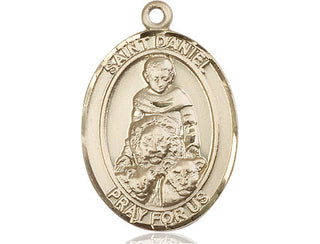 14kt Gold Filled Saint Daniel Medal Engraved Catholic Saint Jewelry