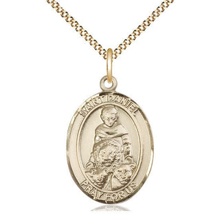 14kt Gold Filled Saint Daniel Medal Catholic Jewelry Engraved Catholic Saint Jewelry