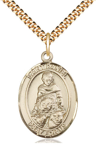 14kt Gold Filled Saint Daniel Medal Catholic Jewelry Engraved Catholic Saint Jewelry