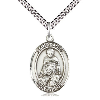 Pewter Saint Daniel Medal Catholic Jewelry Engraved Catholic Saint Jewelry